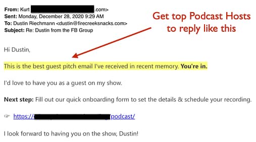 Podcast Pitch Reply